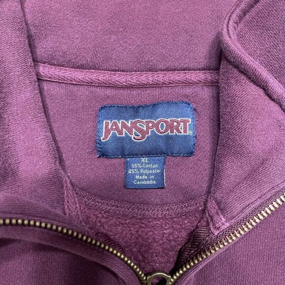 Vtg Central Michigan Chips JanSport Quarter Zip Pull Over Sweater Extra Large - Picture 4 of 10